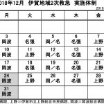 12月の実施体制発表 伊賀地域の2次救急