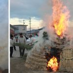 高さ17メートルの「どんど」で無病息災願う 名張市美旗中村で