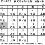 7月の実施体制発表 伊賀地域の2次救急