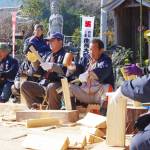東大寺「お水取り」のたいまつ調製行事 名張の極楽寺で