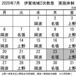 7月の実施体制発表 伊賀地域の2次救急