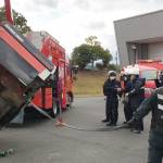 レッカー業務の会社が指導 名張消防署がクレーンの操作研修