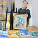 郵便局に季節の油絵 赤目町の斎藤さん