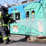 放火想定の合同訓練 伊賀市の上野市駅で