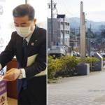 駅前の歩道を花いっぱいに 補植用の樹木を市に寄贈 名張RC