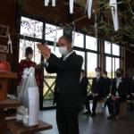 山頂小屋で安全祈願 青山高原山開き 伊賀市