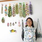 カラフルなレイ丁寧に手作り 名張の吉田さん