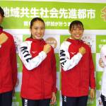 とちぎ国体へ 競泳・弓道の4人が意気込み 名張市