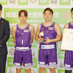 3年ぶり県総合バスケ優勝 名張市長に報告 ランポーレ三重