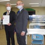 名張高にテーブル寄贈 シンキ配送の私募債受け 南都銀