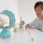 自然な表現の動物たち 伊賀市の造形作家・八幡さん個展