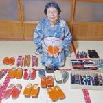 時代感じる下駄台やコッポリ 2階で見つけた500足 名張・萩岡商店