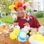 子どもたちに笑顔を バルーンアート「風船たけちゃん」 名張市