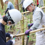 竹林や雑木の伐採を体験 山添村で 近大農学部生