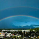伊賀地域各地でダブルレインボー撮影報告 激しい雷雨後に幻想的光景