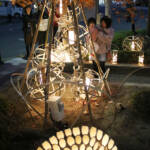 名張駅前で「竹あかり」 赤目滝への誘客図る 2月16日まで