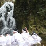 滝前で身清め祈願 シダレザクラも見頃 名張・赤目滝「滝まいり」