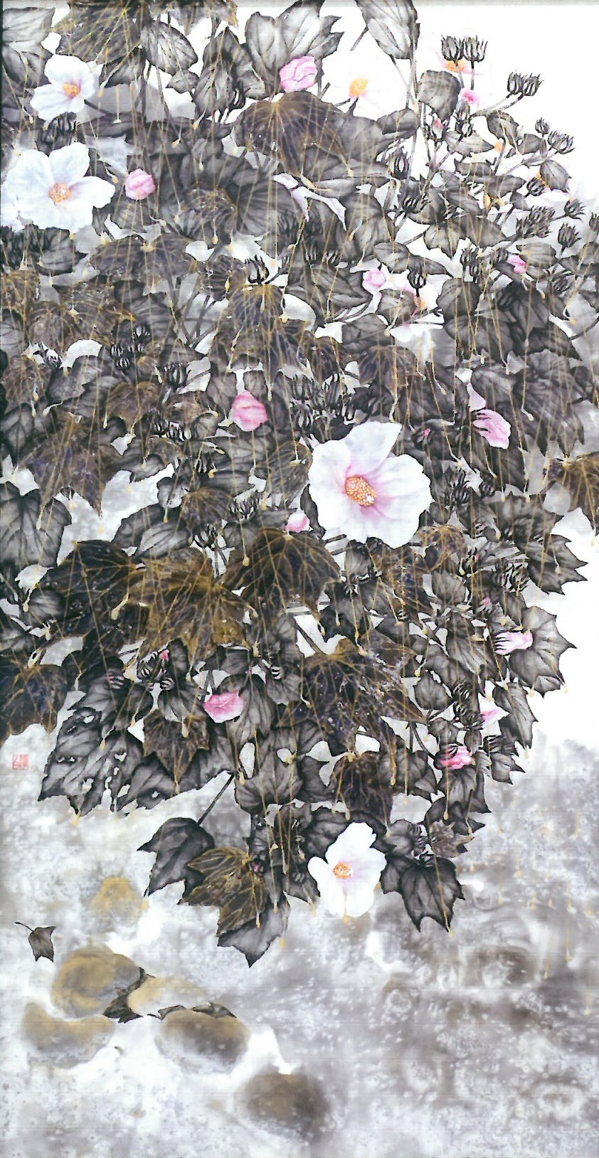 創造展で内閣総理大臣賞 金の雨降るフヨウ描く 名張の飯田さん