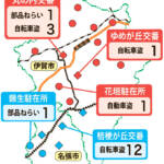犯罪発生マップ 名張で自転車盗多発 11月