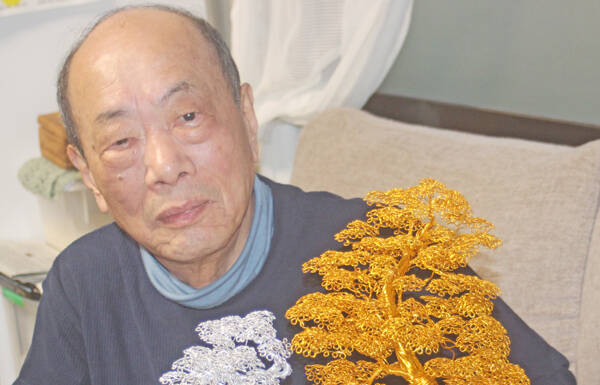 針金アートに熱中 干支や縁起良い題材も 名張の福森さん