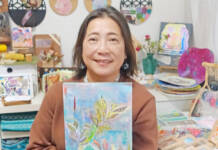 「自然」テーマに「好き」を表現 絵の具で自由に 伊賀市の立花さん
