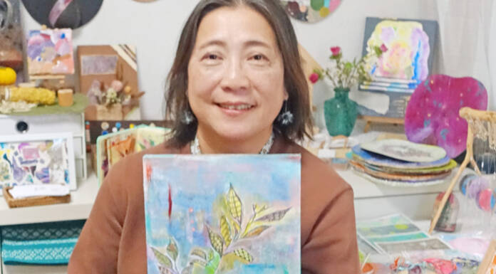 「自然」テーマに「好き」を表現 絵の具で自由に 伊賀市の立花さん