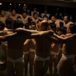 下帯姿で祈念 陽夫多神社の裸々押し 伊賀市