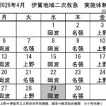4月の実施体制発表 伊賀地域の二次救急