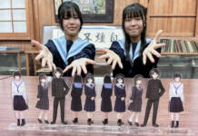 来春で見納め…上野高のセーラー服と学生服をアクスタに 伊賀