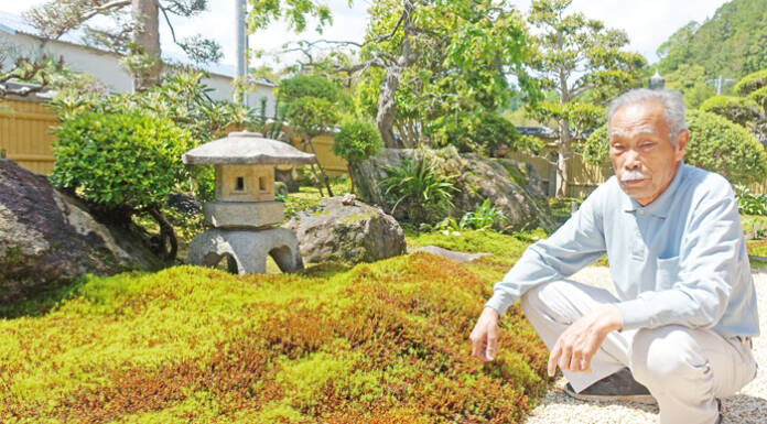 丹精込めたスギゴケの庭 伊賀市比土・辻本さん