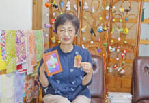 華やかに飾る手芸の数々 つまみ細工や押し絵で 名張の松本さん
