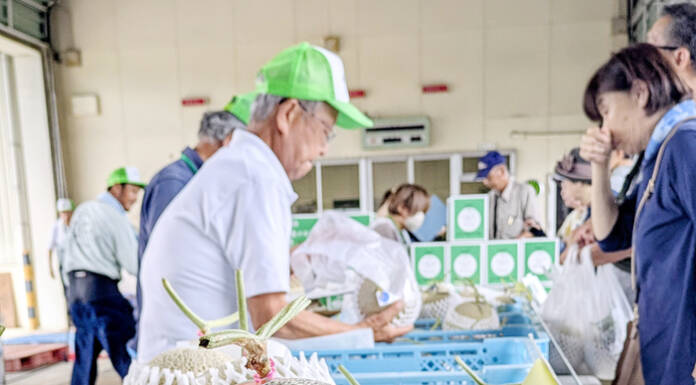 「30年買い続けている」ファンも 名張特産・美旗メロン直売スタート