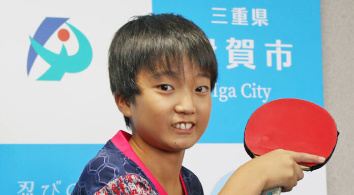 全日本卓球選手権 伊賀・上野北小5年の奥屋さんが出場